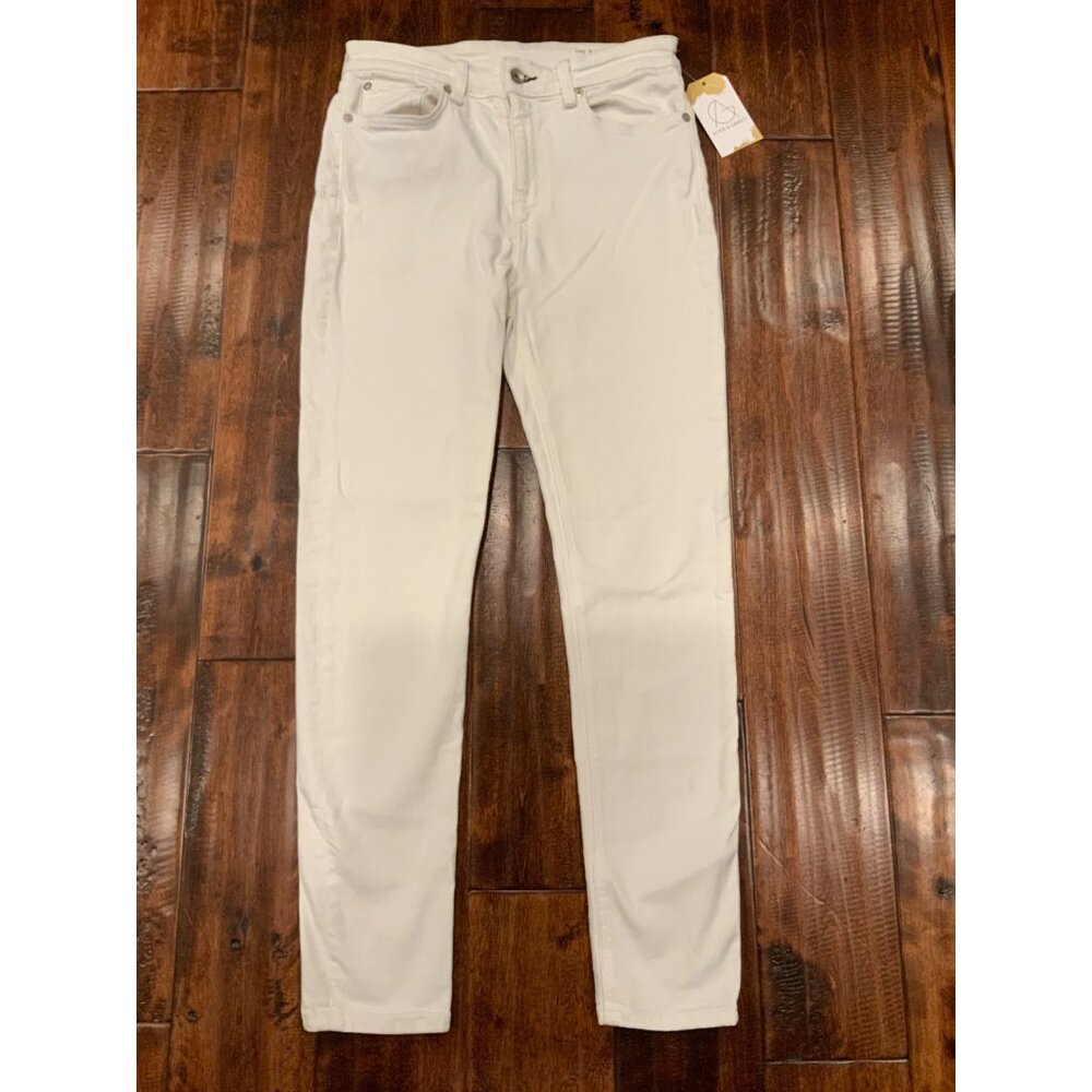 rag & bone White High Rise Skinny Ankle Denim Jeans, Size 28